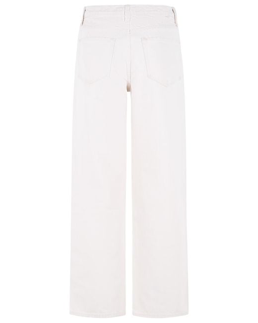 Mother White Simple Straight-Leg Pants