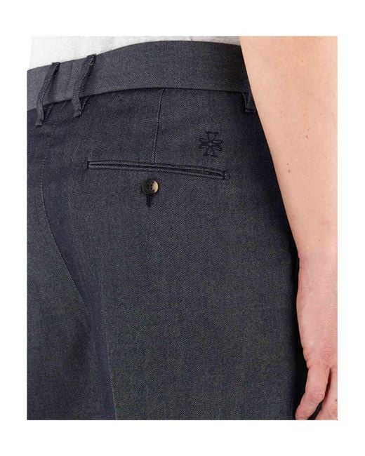 Jacob Cohen Blue Pleated Straight-Leg Trousers for men