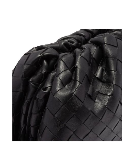 Bottega Veneta Black Interwoven-Design Clutch Bag