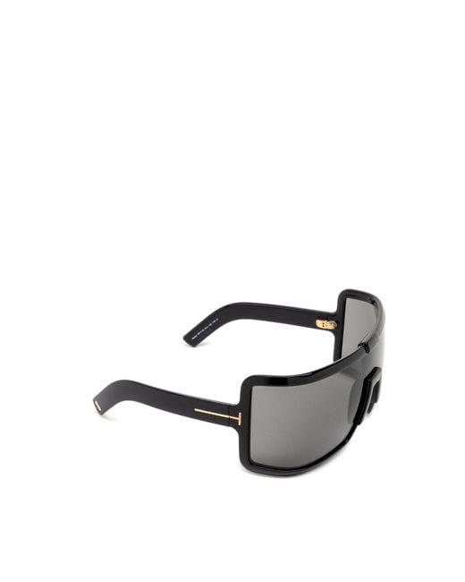 Tom Ford Gray Eyewear Shield Frame Sunglasses
