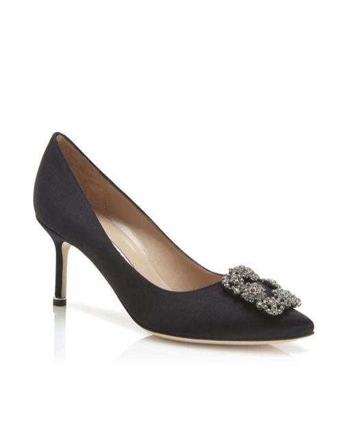 Manolo Blahnik Black Hangisi Pointed-Toe Pumps