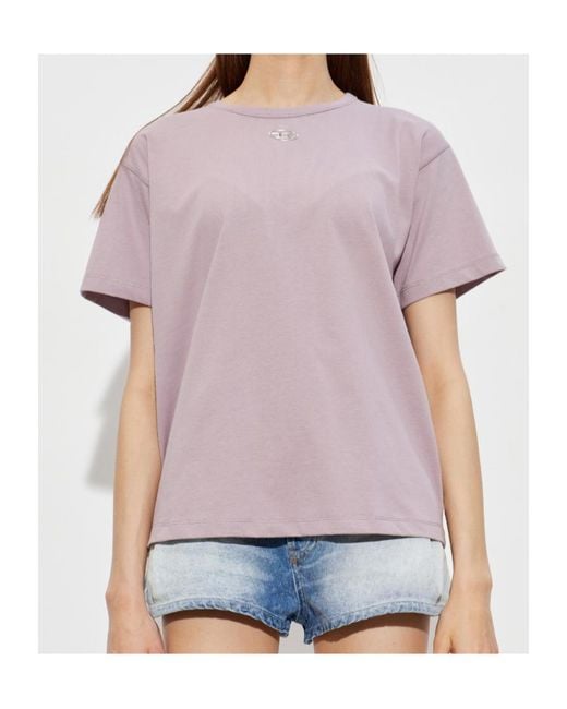 DIESEL Pink T-Normy-Od-S1 Crewneck T-Shirt