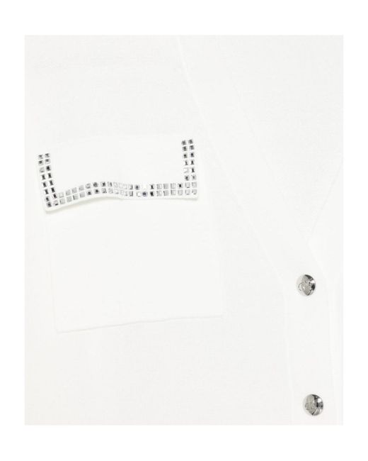 Liu Jo White Embellished Pocket Cardigan