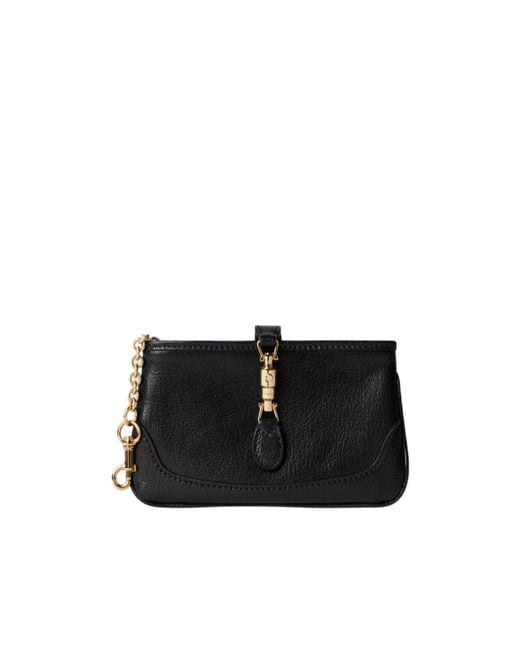 Gucci Black Jackie Zip Key Pouch