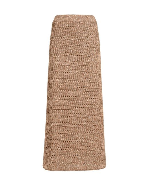 Brunello Cucinelli Natural Dazzling-Braids Maxi Skirt