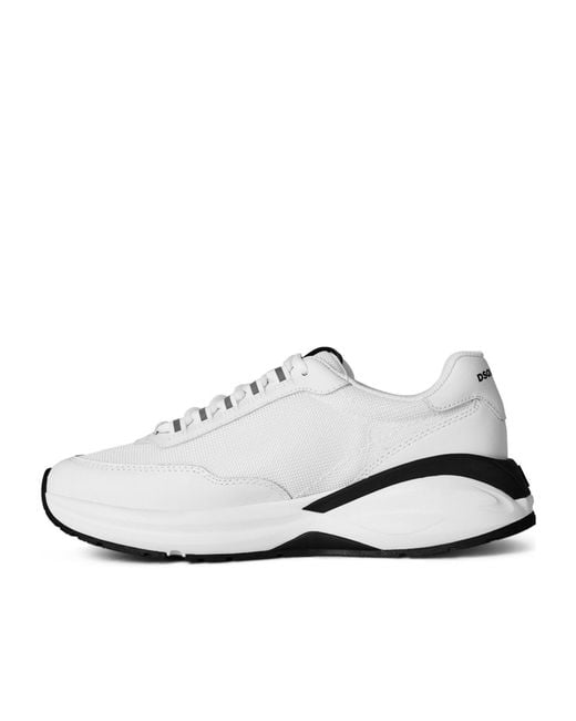 DSquared² White Solid Color Sneakers for men