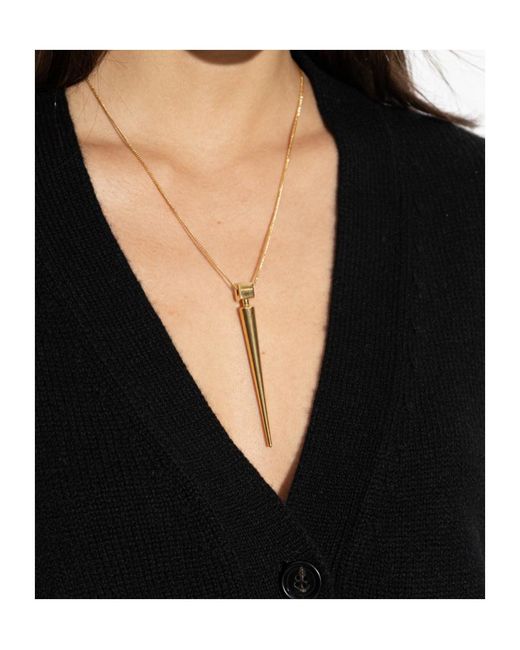 Jil Sander White Long Embellished Necklace