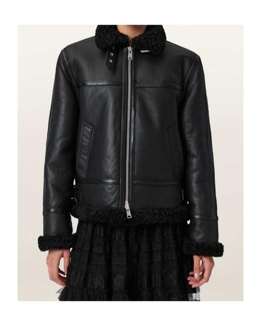 AllSaints Black Lorel Zip Jacket