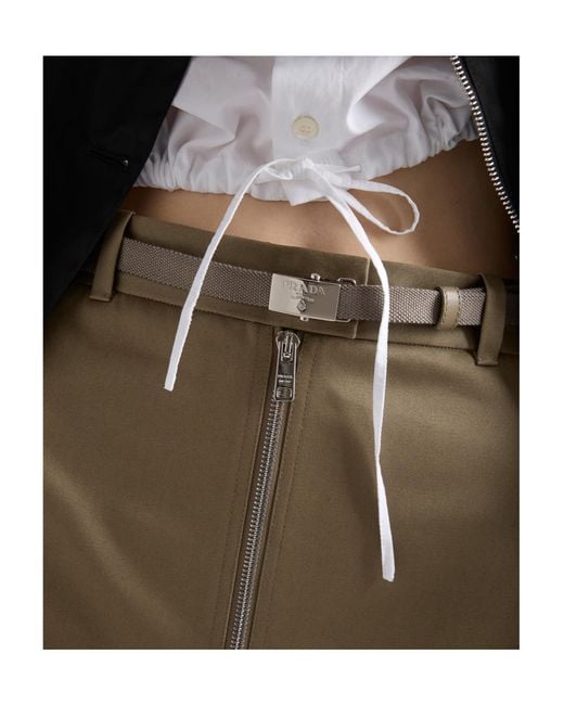Prada Natural Argilla Belted Mini Skirt