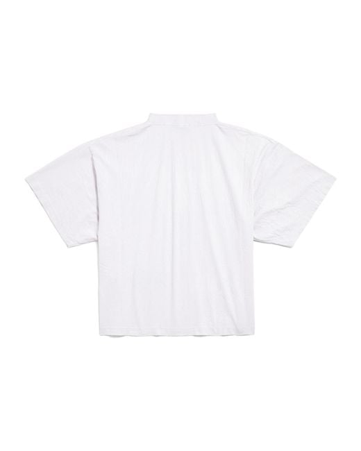 Balenciaga White Kittycat Cropped T-Shirt