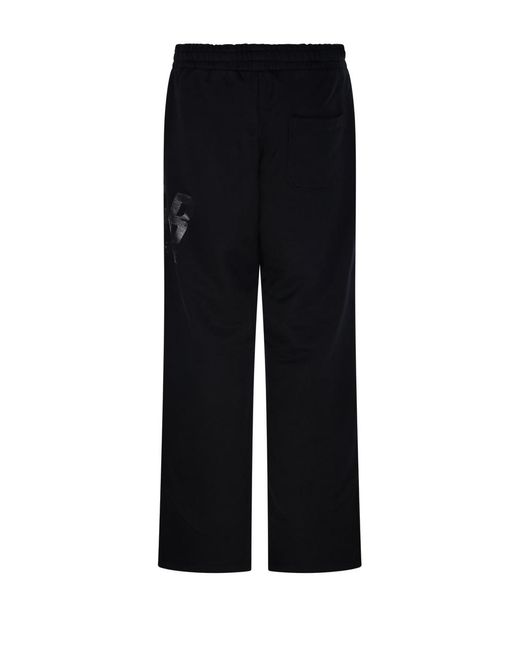 Golden Goose Deluxe Brand Black Wide Jogging Pant Logo Print for men
