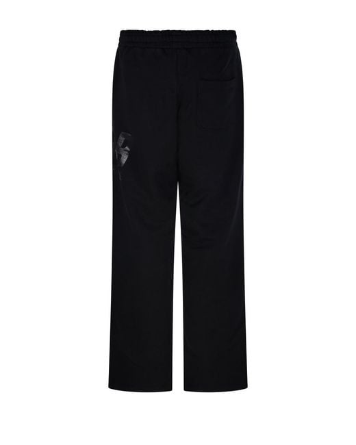 Golden Goose Deluxe Brand Black Wide Jogging Pant Logo Print for men