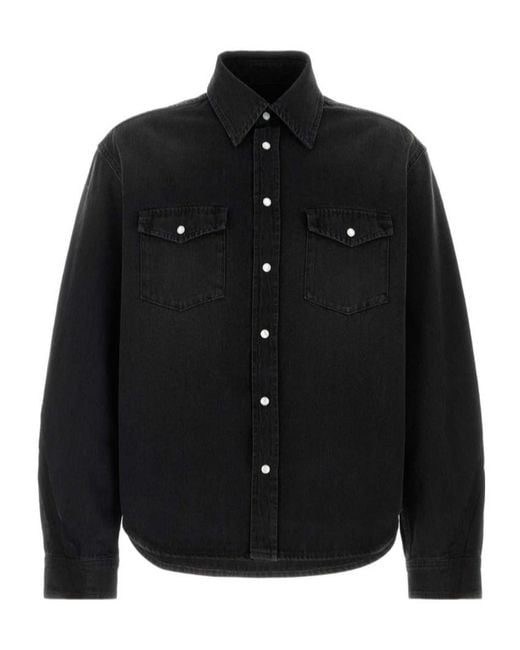 Givenchy Black Flap-Pocket Denim Shirt for men