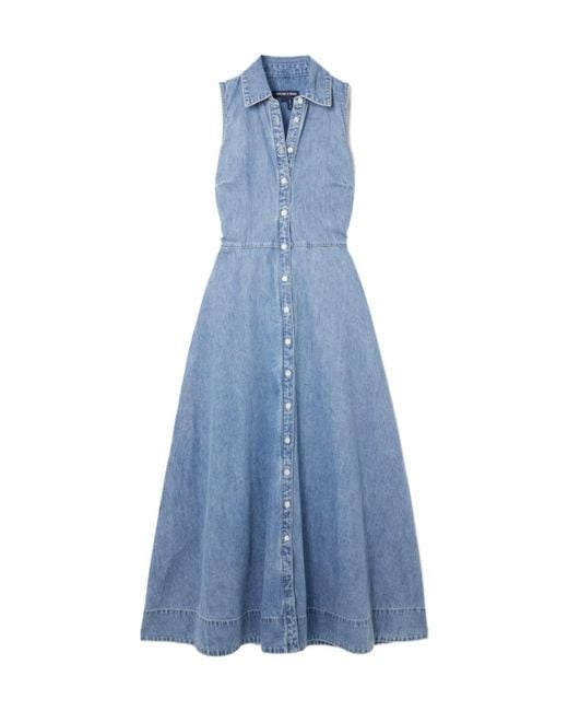 Veronica Beard Blue Fuller Denim Midi Shirt Dress
