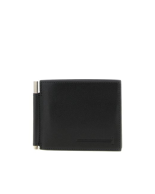 Tom Ford Black T-Line Logo Printed Bi-Fold Wallet for men
