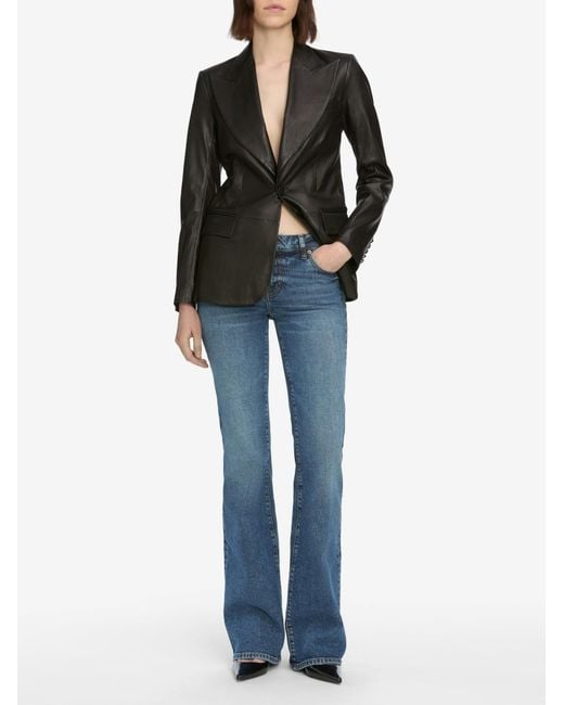 FRAME Blue Low-Rise Flared Jeans