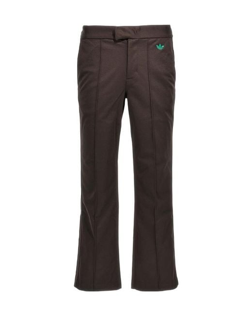 Adidas by Wales Bonner Gray Adidas By Wales Bonner Logo Detailed Straight Leg Trousers for men
