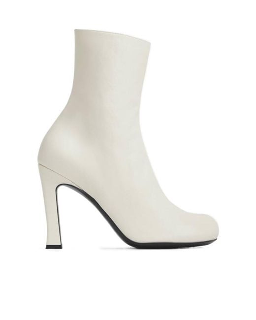 Bottega Veneta White Lambskin Nico Ankle Boots 100