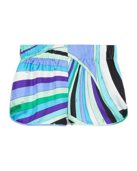 Emilio Pucci Blue Pucci Pattern-Printed Shorts