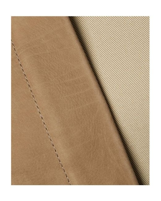 Partow Natural Belted Paneled Nubuck And Cotton-Twill Jacket
