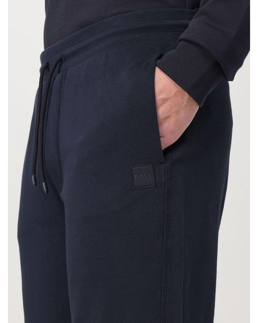 Boss Blue Cotton Track Pants for men