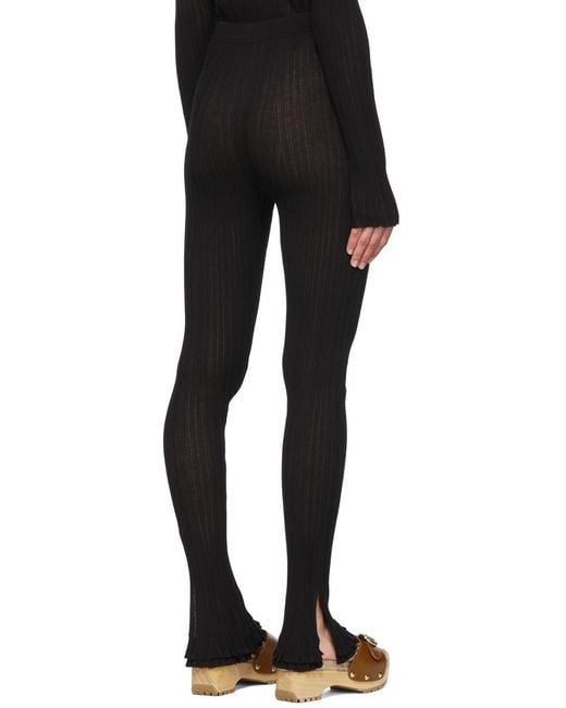 3.1 Phillip Lim Black Cotton Ribbed Casual Pants