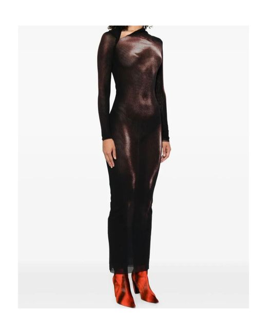 Jean Paul Gaultier Blue Body-Print Long Dress