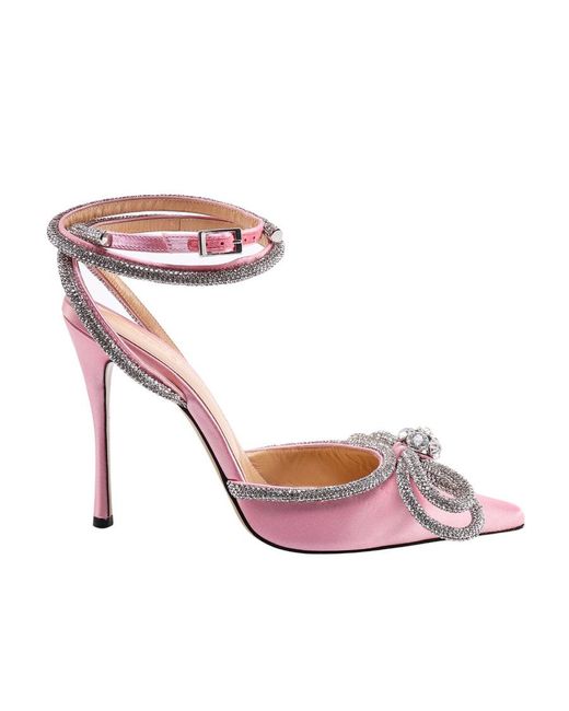 Mach & Mach Pink Mach Mach Double Bow Slingback Pumps