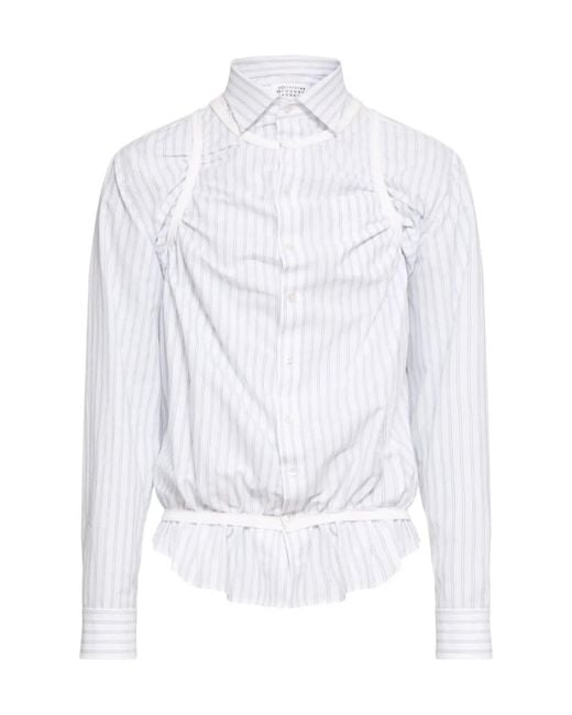 Maison Margiela White Stripe Tank Shirt for men