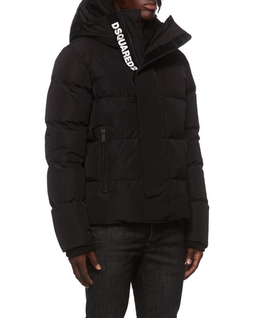 DSquared² Black Road Bomber Puffer Jacket for men