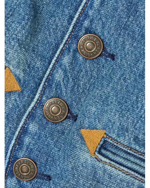 Polo Ralph Lauren Blue Embroidered Denim Vest