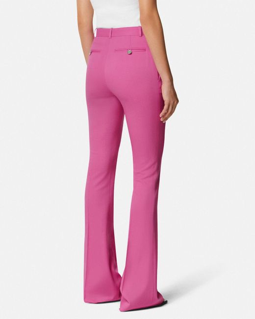 Versace Pink Pressed-Crease Tailored Trousers
