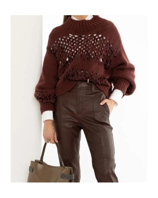 Brunello Cucinelli Purple Sequin-Embellished Sweater