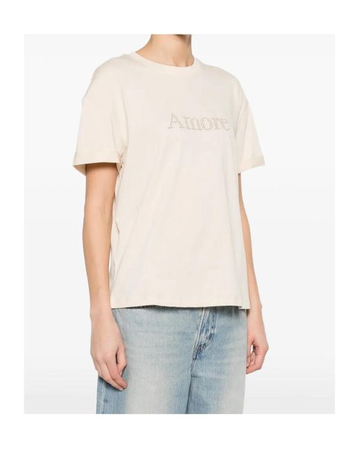 Twinset White Amore Appliqué T-Shirt