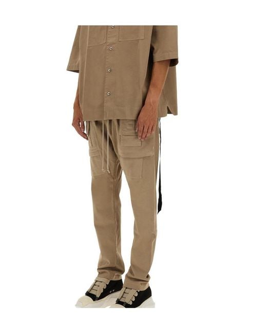 Rick Owens Natural Drawstring Casual Pants for men