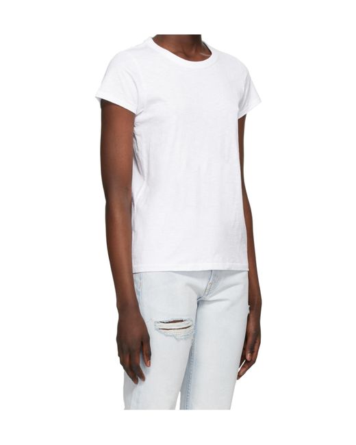 Rag & Bone White Logo Round-Necked T-Shirt