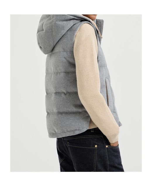 Brunello Cucinelli Blue Sleeveless Down Vest