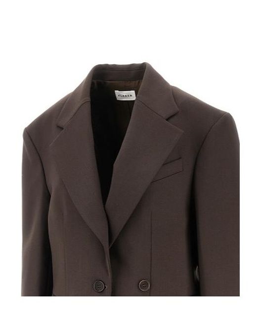 P.A.R.O.S.H. Brown Padded-Shoulder Blazer
