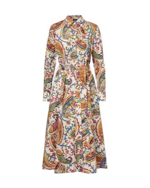 Etro Natural Paisley Cotton Wrap Dress
