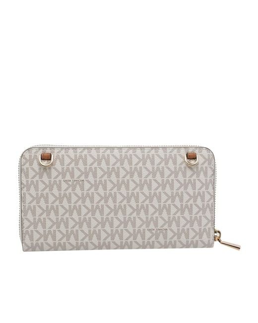 Michael Kors Gray Michael Jet Set Large Signature Logo Convertible Crossbody Bag