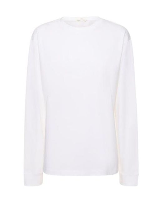 The Row White Ciles Long Sleeved Plain Knitted T-Shirt