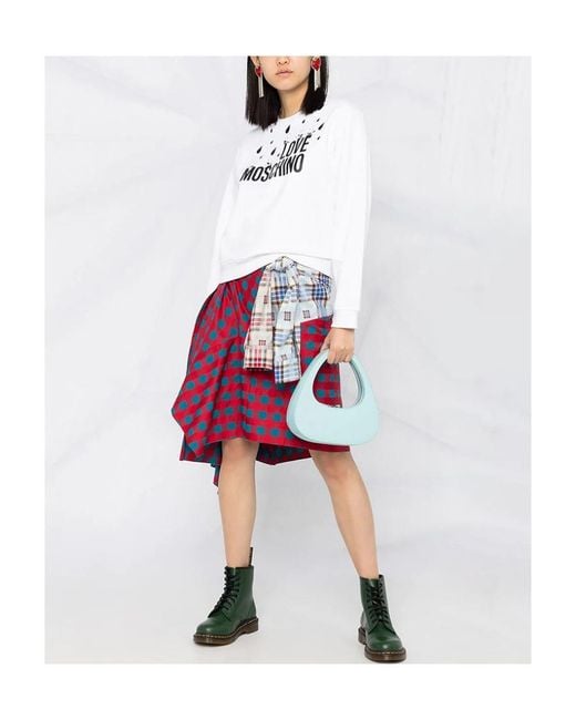 Moschino White Logo Round-Necked Sweater