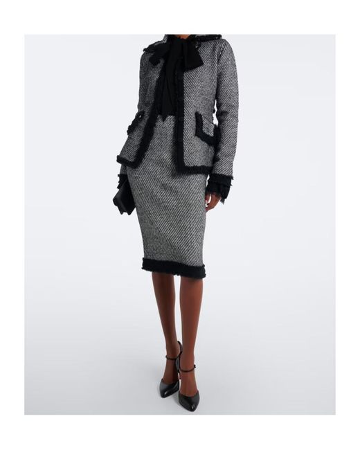 Nina Ricci Black Wool-Blend Tweed Jacket