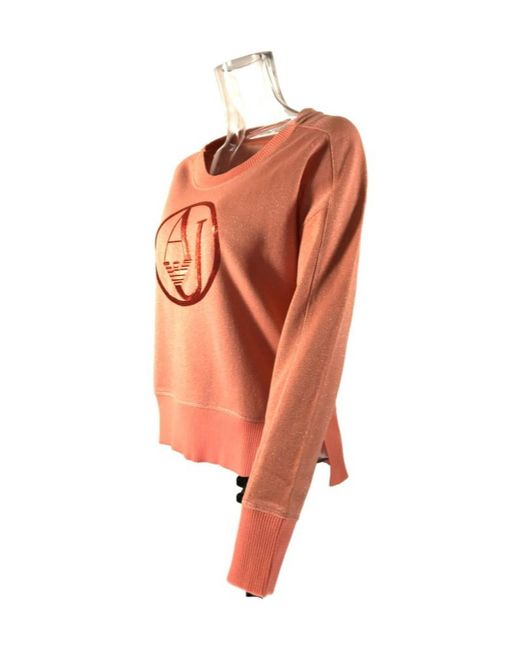 Armani Jeans Pink Round-Neck Long-Sleeved Sweater