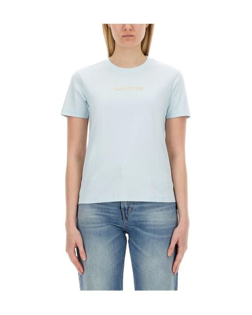 Lanvin Blue Crewneck Short-Sleeved T-Shirt