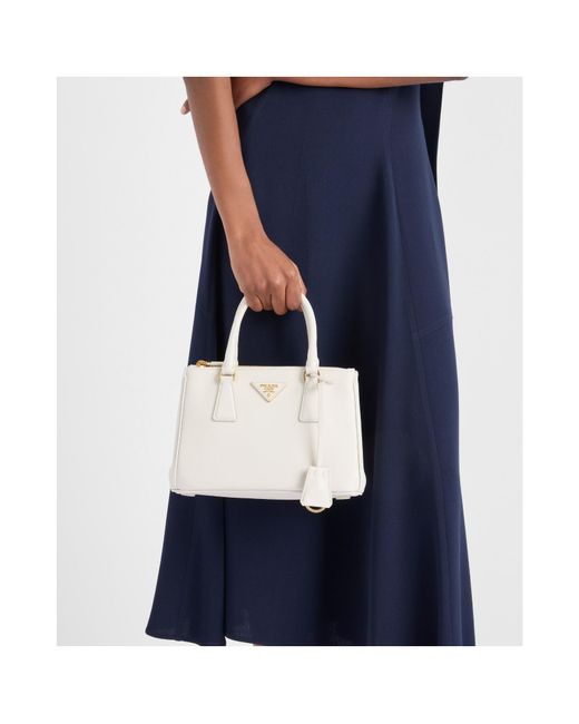 Prada White Galleria Small Leather Bag