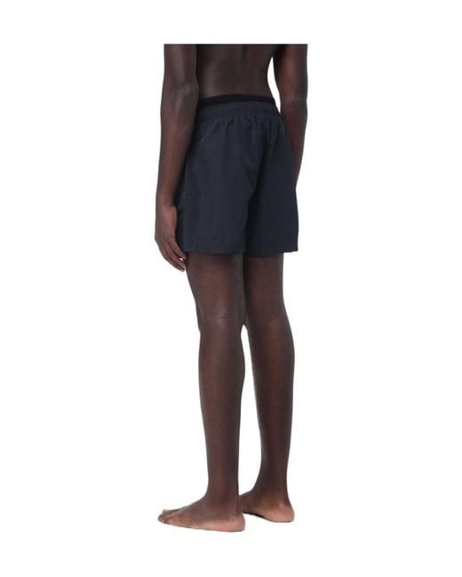 EA7 Black Logo-Detail Drawstring Swim Shorts for men