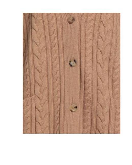 Max Mara Brown Stylish Solid Color Knit Cardigan