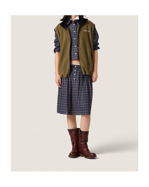 Miu Miu Green Fleece Zipper Vest