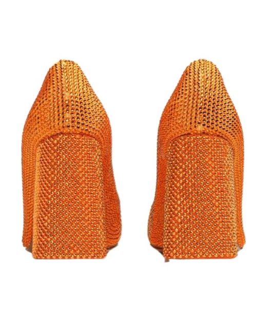Bottega Veneta Orange Embellished Tower Pumps